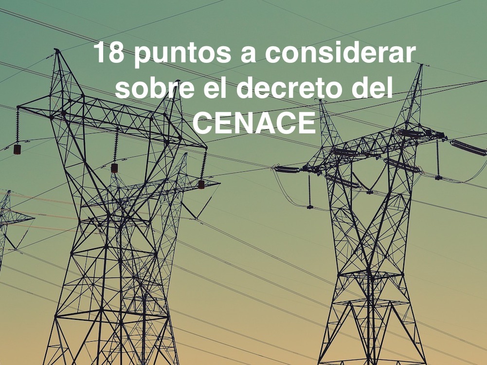 18 puntos a considerar del acuerdo cenace